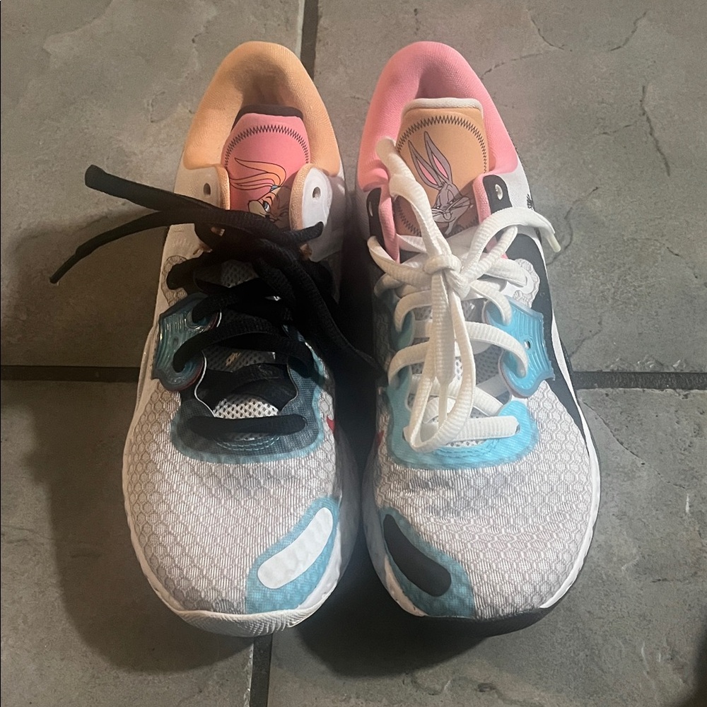 Nike Kids Cartoon Sneakers - Black, White, Pink, Blue